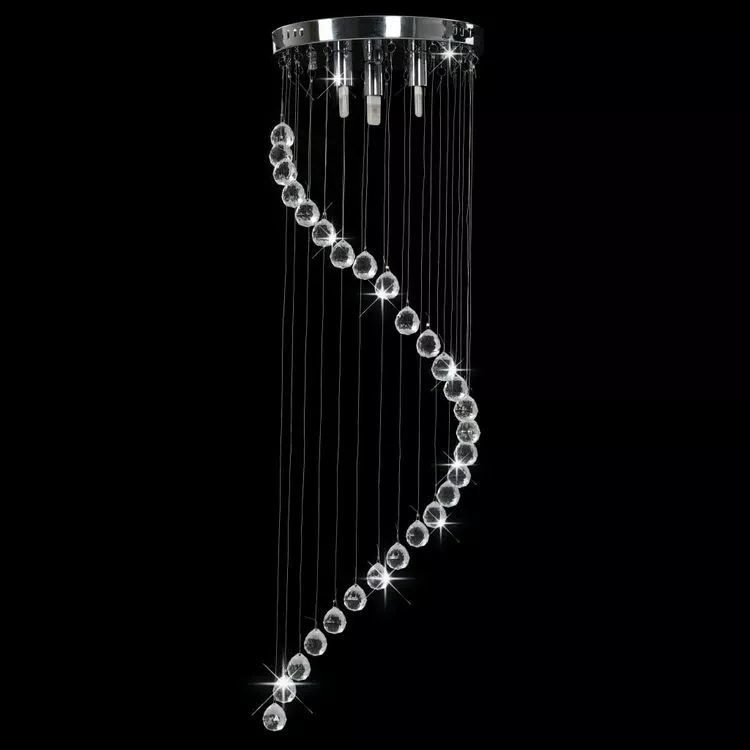 VIDAXL Plafonnier Avec Perles De Cristal Argente Spirale G9 – Image 3