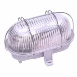 CENTRALE BRICO Hublot E27 + Grille, Sans Ampoule, Oval, Blanc