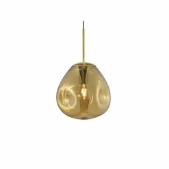Leitmotiv Suspension Luminaire Design Verre Blown Small - Marron Cuivré
