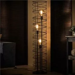 NOUVOMEUBLE Lampadaire En Métal Noir Moderne MEGAN