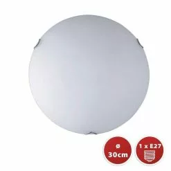 VELAMP SAPHIR : Plafonnier En Verre Satiné, Diamètre 30 Cm, E27