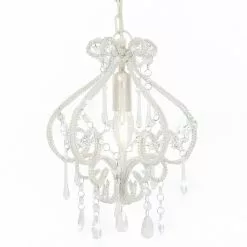 VIDAXL Plafonnier Avec Perles Blanc Rond E14