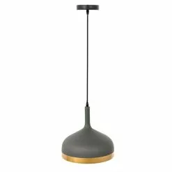 The Home Deco Factory Suspension Luminaire En Métal Cloche - Diam. 30 Cm - Gris