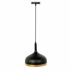 The Home Deco Factory Suspension Luminaire En Métal Cloche - Diam. 30 Cm - Noir