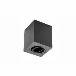 CENTRALE BRICO Petit Plafonnier Cubique SENSA Avec Tête Rotative - Aluminium - Noir - 11,5 Cm - IP 20