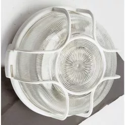 CENTRALE BRICO Hublot E27 + Grille, Sans Ampoule, Rond, Blanc