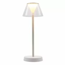 Lumisky Lampe De Table Sans Fil LED BEVERLY WHITE Blanc Plastique H34CM