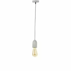 The Home Deco Factory Suspension Ampoule En Béton Felix - H. 150 Cm - Gris