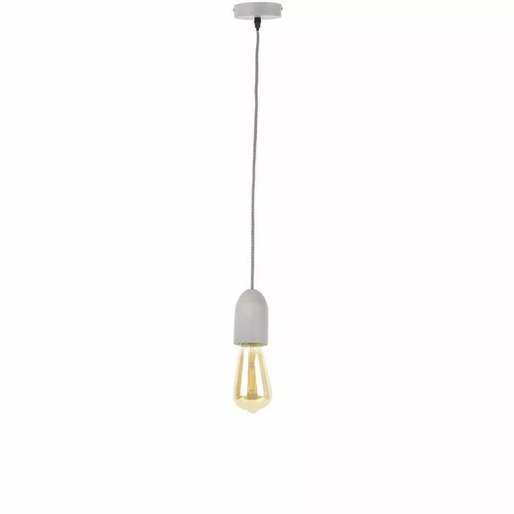 The Home Deco Factory Suspension Ampoule En Béton Felix - H. 150 Cm - Gris