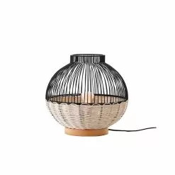 Lumisky Lampe Intérieur DANIA BLACK Noir Rotin H30CM