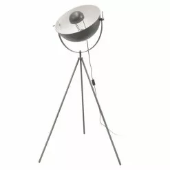 The Home Deco Factory Lampadaire Trépied En Métal Cinéma - H. 145 Cm - Gris
