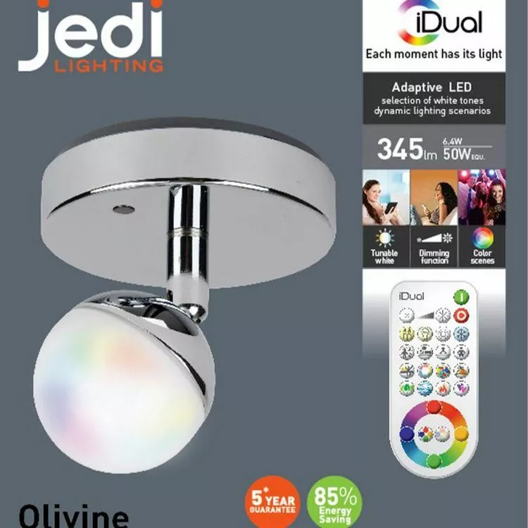 Paris Prix Applique Murale & Télécommande Olivine 12cm Chrome – Image 3