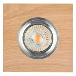 Paris Prix Spot Encastrable Carré LED Bois 9cm Naturel