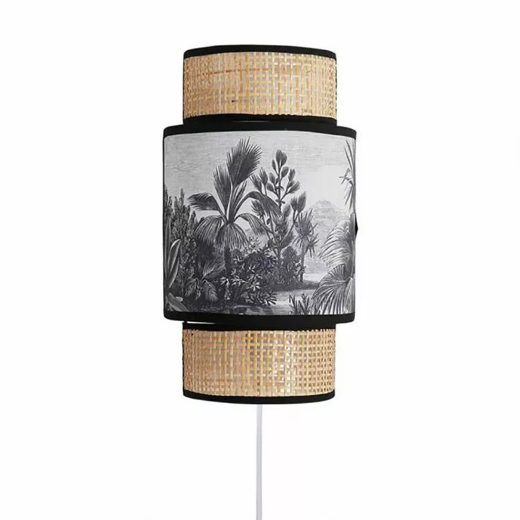 No Name Applique Incurvée Rotin Tissu Ombrage