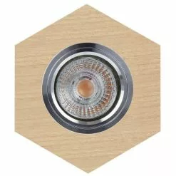 Paris Prix Spot Encastrable Hexagone LED Bois 11cm Beige