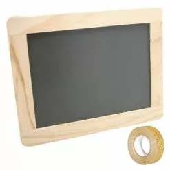 Youdoit Ardoise Bordure Bois 21,5 X 17 Cm + Masking Tape Doré à Paillettes 5 M