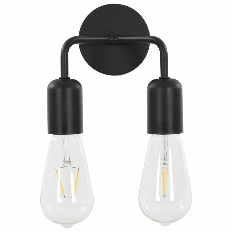 VIDAXL Lampe Murale Avec Ampoules A Filament 2W Noir E27 – Image 4
