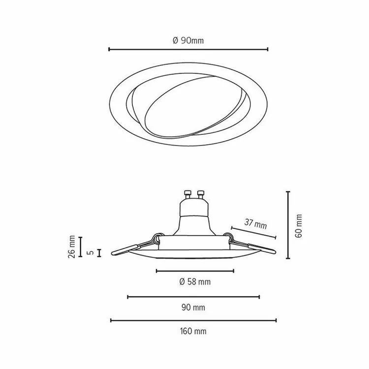Paris Prix Spot Rond Design à LED Encastré 9cm Or – Image 3