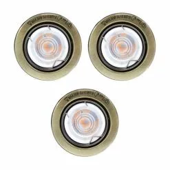 Paris Prix Lot De 3 Spots Encastrés En Métal Rond 9cm Or