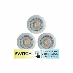 Paris Prix Lot De 3 Spots Encastrés Encastrés 9cm Blanc