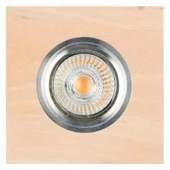Paris Prix Spot Encastrable Carré LED Bois 9cm Beige