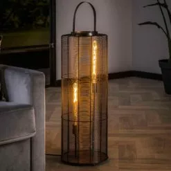 NOUVOMEUBLE Lampadaire En Métal Noire Industriel REACHER