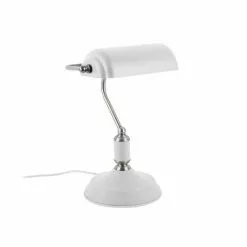 Leitmotiv Lampe De Bureau Design Bank - H. 34 Cm - Blanc