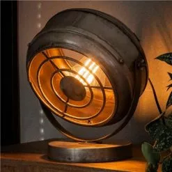 NOUVOMEUBLE Lampe à Poser Industrielle En Métal Gris CONRAD