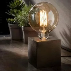 NOUVOMEUBLE Lampe De Table Design En Métal Noir SQUARE