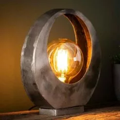 NOUVOMEUBLE Lampe à Poser Design En Métal Vieilli MOONDY