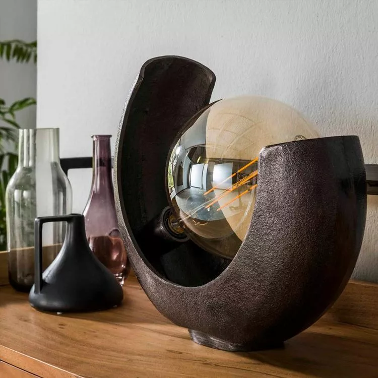 NOUVOMEUBLE Lampe à Poser XL En Métal Noir Design LUNA – Image 2