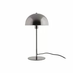 Leitmotiv Lampe à Poser Design Métal Bonnet - H. 39 Cm - Gris Fumé