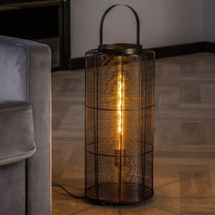 NOUVOMEUBLE Lampe à Poser En Métal Noire Industrielle REACHER