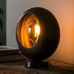 NOUVOMEUBLE Lampe à Poser Design En Métal Noir TERRA