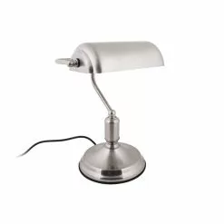 Leitmotiv Lampe De Bureau Design Bank - H. 34 Cm - Argent