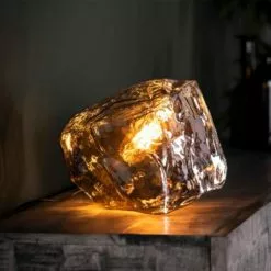 NOUVOMEUBLE Lampe à Poser Design En Verre Chromé ROCKY