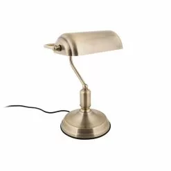 Leitmotiv Lampe De Bureau Design Bank - H. 34 Cm - Doré
