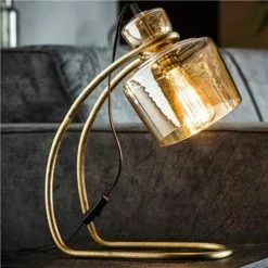 NOUVOMEUBLE Lampe à Poser En Verre Ambré DAISY