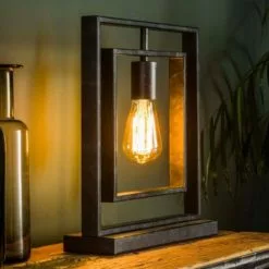 NOUVOMEUBLE Lampe à Poser En Métal Noir Moderne TINA