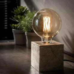 NOUVOMEUBLE Lampe De Table Design En Métal Couleur Nickel SQUARE