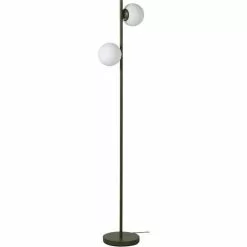 Paris Prix Lampadaire 2 Têtes Design Stanford 160cm Kaki