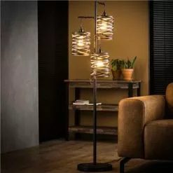 NOUVOMEUBLE Lampadaire Moderne En Métal Gris Foncé PATTY