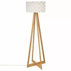 ATMOSPHERA Lampadaire Bambou Moki - Hauteur 150 Cm - Blanc