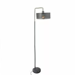 The Home Deco Factory Lampadaire Moderne Ajouré Yvan - Socle En Marbre - H. 152 Cm - Gris