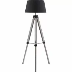 Paris Prix Lampadaire Trépied Design Kalispell 144cm Noir
