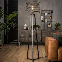 NOUVOMEUBLE Lampadaire Moderne En Métal Noir ELTON