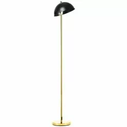 HOMCOM Lampadaire Design Néo-rétro Coupole Max. 40 W Métal Doré Noir
