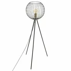 ATMOSPHERA Lampadaire Trépied En Métal Modèle Alya - Noir Et Dorée