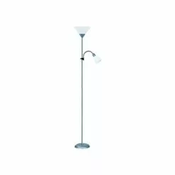 CENTRALE BRICO Lampadaire Avec Liseuse Basic, 177 Cm, Blanc, 60 W