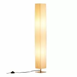 HOMCOM Lampe Lampadaire Colonne Sur Pied Moderne Lumière Tamisée 40 W 14L X 14l X 120H Cm Inox Blanc